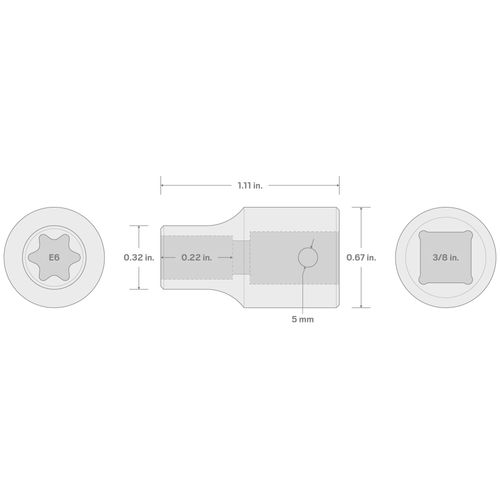 Main product image of 3/8" Drive x E6 External Star Impact Socket