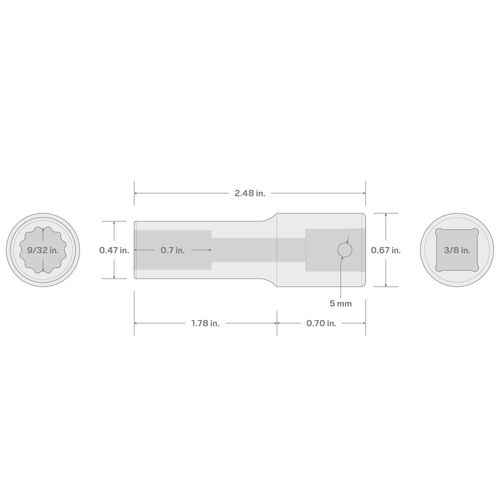 Main product image of 3/8" Drive x 9/32" Deep 12-Point Impact Socket