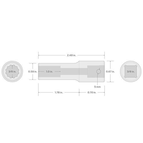 Main product image of 3/8" Drive x 3/8" Deep 12-Point Impact Socket