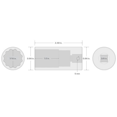 Main product image of 3/8" Drive x 7/16" Deep 12-Point Impact Socket