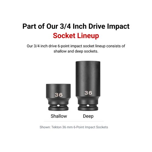 Main product image of 3/4" Drive x 36mm Deep 6-Point Impact Socket