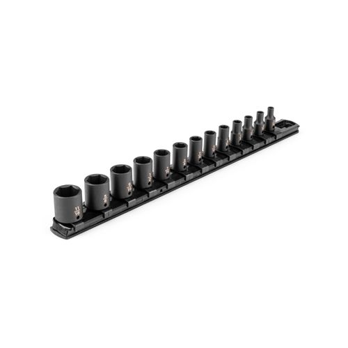 Main product image of 1/4" Drive 6-Point Impact Socket Set with Rail, 13-Piece (5/32-11/16")