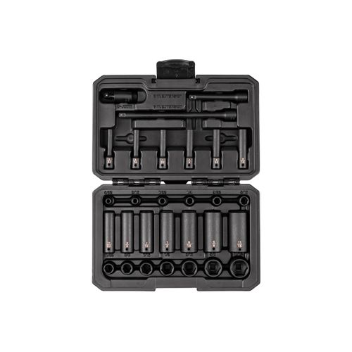 Main product image of 1/4" Drive 6-Point Impact Socket Set with Case, 29-Piece (5/32-11/16")