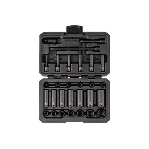 Main product image of 1/4" Drive 12-Point Impact Socket Set with Case, 29-Piece (5/32-11/16")