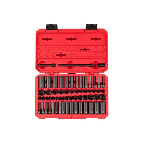Main product image of 1/4" Drive 12-Point Impact Socket Set with Case, 61-Piece (5/32-11/16", 4-17 mm)