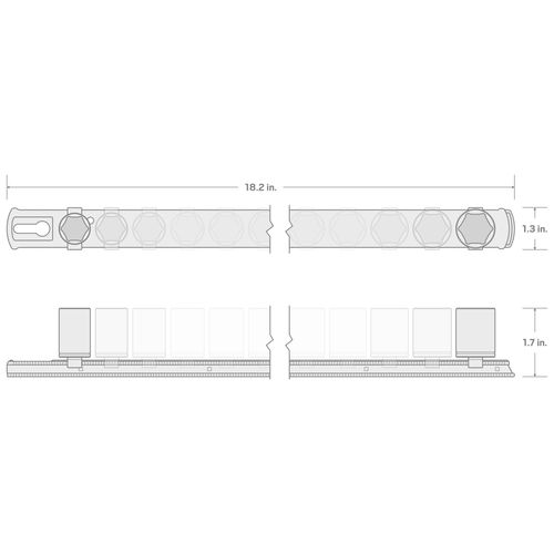 Main product image of 3/8" Drive 6-Point Impact Socket Set with Rail, 15-Piece (1/4-1")