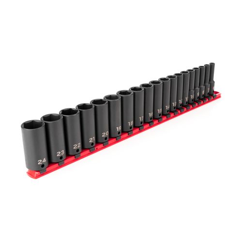 Main product image of 3/8" Drive Deep 6-Point Impact Socket Set with Rail, 19-Piece (6-24mm)