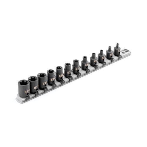 Main product image of 3/8" Drive External Star Impact Socket Set with Rail, 12-Piece (E4 - E20)