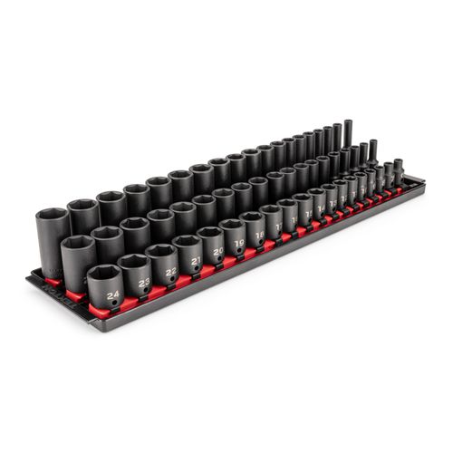 Main product image of 3/8" Drive Shallow, Semi-Deep, and Deep 6-Point Impact Socket Set w/ Rails and Trays, 57-Piece (6 - 24mm)