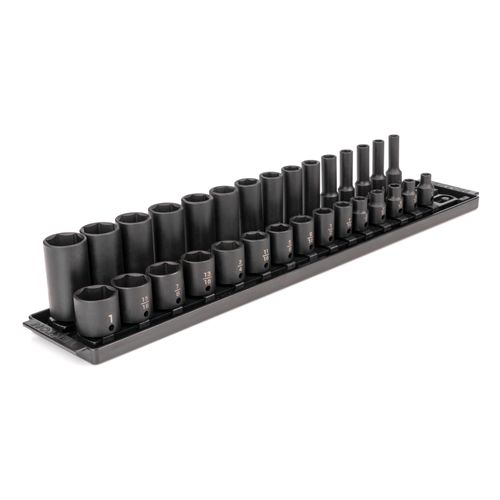 Main product image of 3/8" Drive 6-Point Impact Socket Set with Rails, 30-Piece (1/4-1")