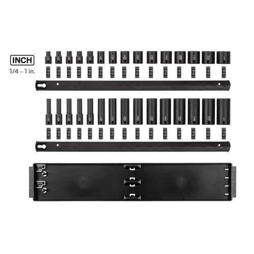 Main product image of 3/8" Drive 6-Point Impact Socket Set with Rails, 30-Piece (1/4-1")