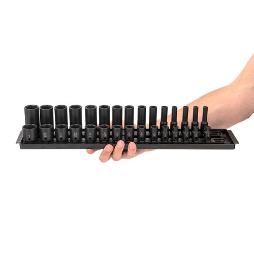 Main product image of 3/8" Drive 6-Point Impact Socket Set with Rails, 30-Piece (1/4-1")
