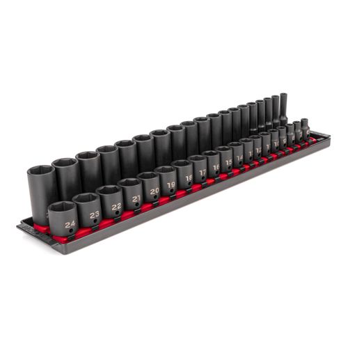 Main product image of 3/8" Drive 6-Point Impact Socket Set with Rails, 38-Piece (6-24mm)
