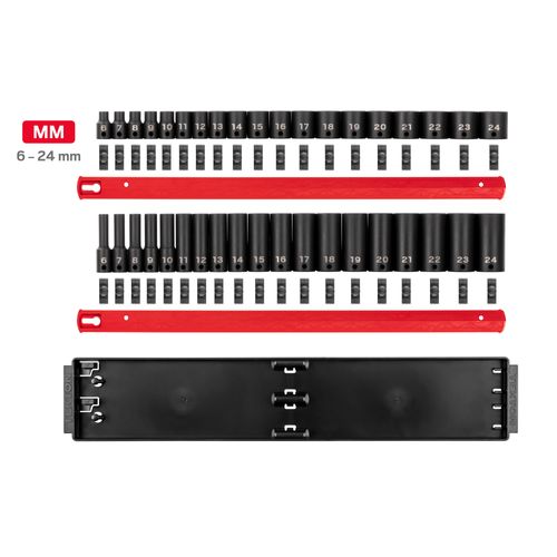Main product image of 3/8" Drive 6-Point Impact Socket Set with Rails, 38-Piece (6-24mm)