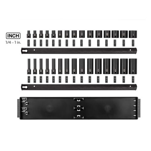 Main product image of 3/8" Drive 12-Point Impact Socket Set with Rails, 30-Piece (1/4-1")