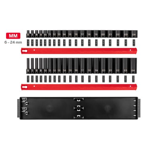 Main product image of 3/8" Drive 12-Point Impact Socket Set with Rails, 38-Piece (6-24mm)
