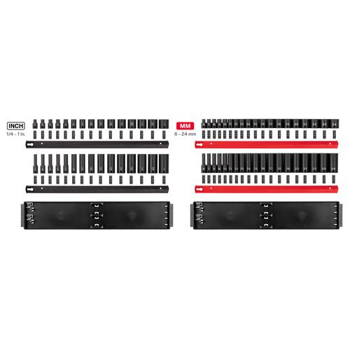 Main product image of 3/8" Drive 6-Point Impact Socket Set with Rails, 68-Piece (1/4-1", 6-24mm)