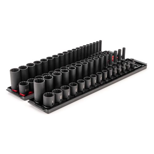 Main product image of 3/8" Drive 12-Point Impact Socket Set with Rails, 68-Piece (1/4-1", 6-24mm)