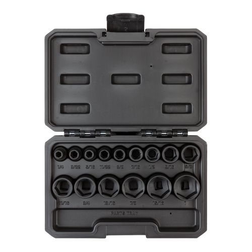 Main product image of 3/8" Drive 6-Point Impact Socket Set with Case, 15-Piece (1/4-1")