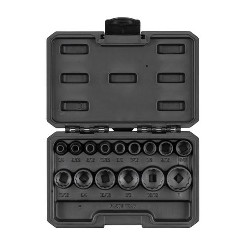 Main product image of 3/8" Drive 12-Point Impact Socket Set, 15-Piece (1/4-1")