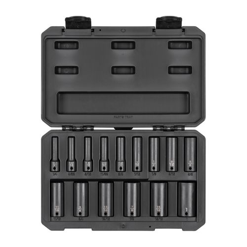Main product image of 3/8" Drive Deep 12-Point Impact Socket Set, 15-Piece (1/4 - 1")