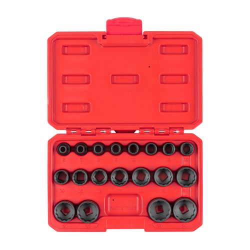Main product image of 3/8" Drive 12-Point Impact Socket Set, 19-Piece (6 - 24mm)