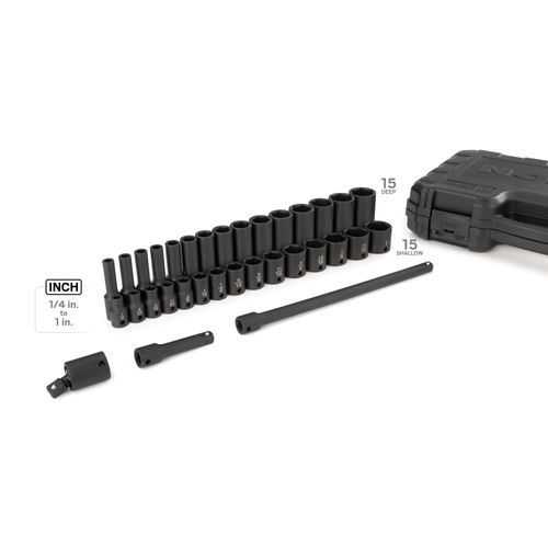 Main product image of 3/8" Drive 6-Point Impact Socket Set, 33-Piece (1/4-1")