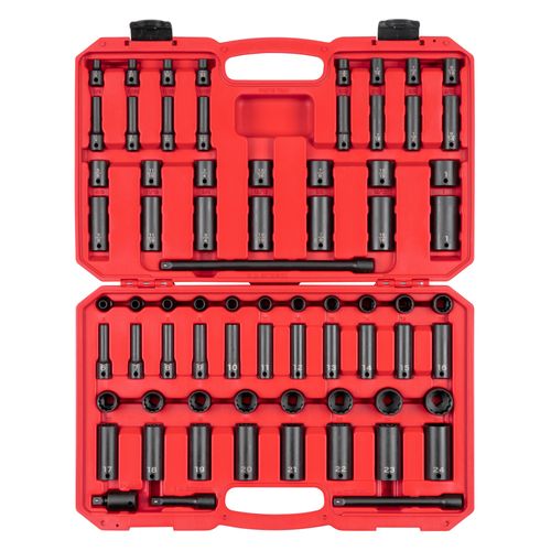 Main product image of 3/8" Drive 12-Point Impact Socket Set, 72-Piece (1/4 - 1", 6 - 24mm)