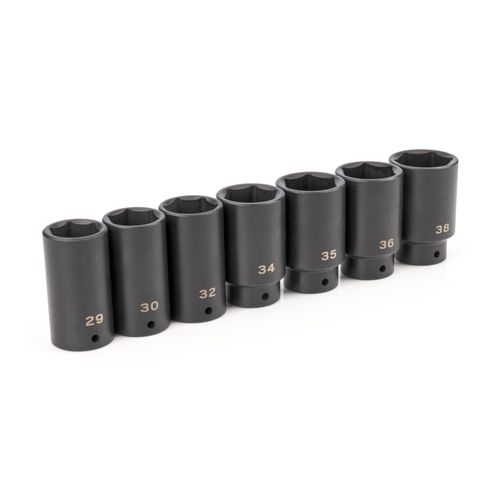 Main product image of 1/2" Drive Deep 6-Point Axle Nut Impact Socket Set, 7-Piece (29-38mm)