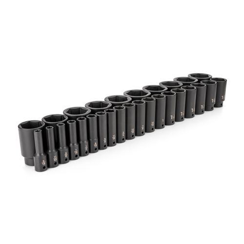 Main product image of 1/2" Drive Deep 6-Point Impact Socket Set, 29 Pieces (5/16" - 2")