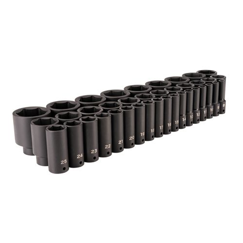 Main product image of 1/2" Drive Deep 6-Point Impact Socket Set, 39-Piece (8 - 50mm)