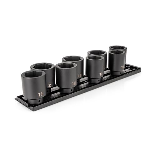 Main product image of 1/2" Drive Deep 6-Point Impact Socket Set with Rails and Tray, 8 Pieces (1-9/16" - 2")