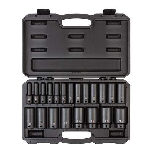 Main product image of 1/2" Drive Deep 6-Point Impact Socket Set, 21-Piece (5/16 - 1-1/2")