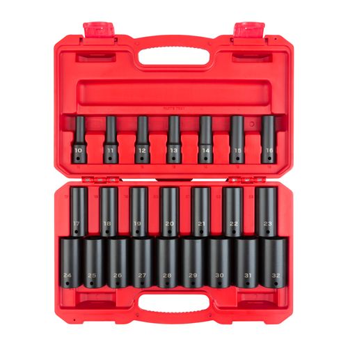 Main product image of 1/2" Drive Deep 6-Point Impact Socket Set, 23-Piece (10-32mm)