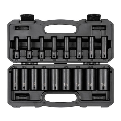Main product image of 1/2" Drive Deep 12-Point Impact Socket Set, 17-Piece (5/16 - 1-1/4")