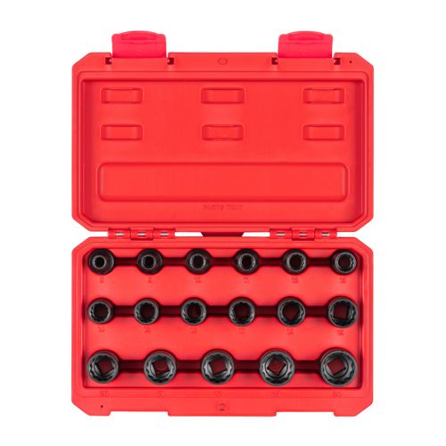Main product image of 1/2" Drive 12-Point Impact Socket Set, 17-Piece (8-24mm)