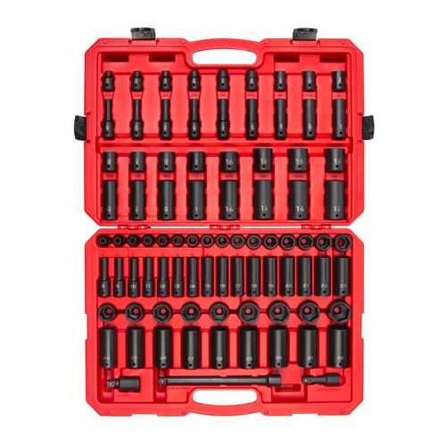 Main product image of 1/2" Drive 6-Point Impact Socket Set, 87-Piece (5/16 - 1-1/4", 8-32mm)