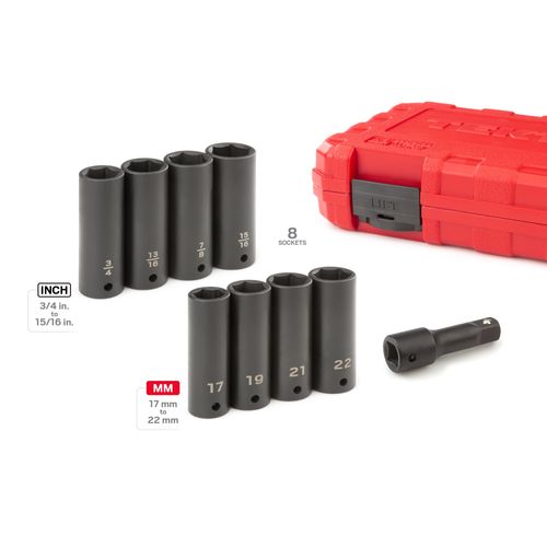 Main product image of 1/2" Drive Impact Lug Nut Socket Set (9-Piece)