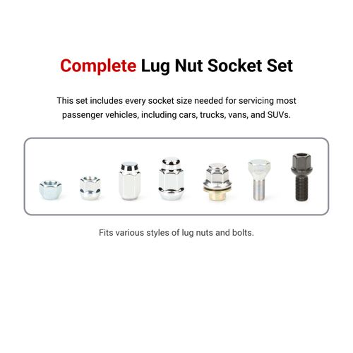 Main product image of 1/2" Drive Impact Lug Nut Socket Set (9-Piece)