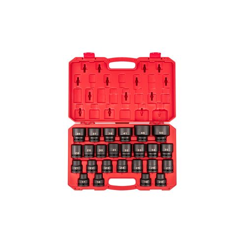 Main product image of 3/4" Drive 6-Point Impact Socket Set with Case, 25 Pieces (17 - 50 mm)