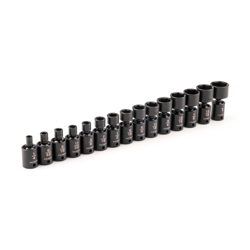 Main product image of 3/8" Drive 6-Point Universal Joint Impact Socket Set, 15-Piece (1/4-1")