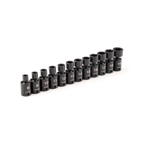 Main product image of 3/8" Drive 6-Point Universal Joint Impact Socket Set, 12-Piece (8-19 mm)