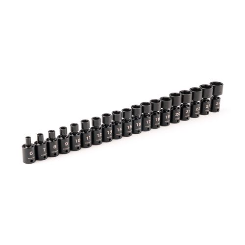 Main product image of 3/8" Drive 6-Point Universal Joint Impact Socket Set, 19-Piece (6-24 mm)