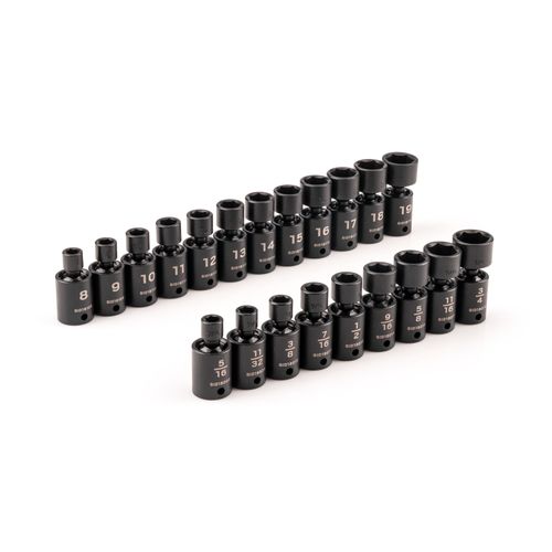 Main product image of 3/8" Drive 6-Point Universal Joint Impact Socket Set, 21-Piece (5/16-3/4", 8-19 mm)
