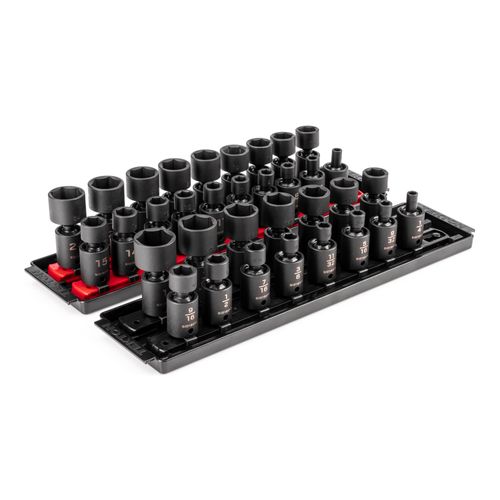 Main product image of 3/8" Drive 6-Point Universal Joint Impact Socket Set with Rails and Trays, 34-Piece (1/4-1", 6-24 mm)
