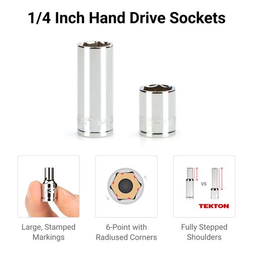 Main product image of 1/4" Drive 6-Point Socket and Ratchet Set with Rails, 29-Piece (5/32-9/16")