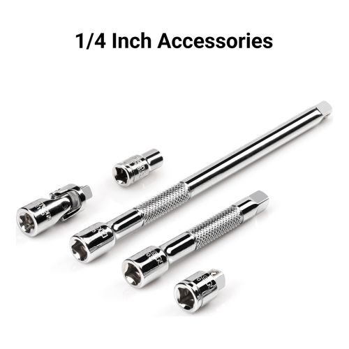 Main product image of 1/4" Drive 6-Point Socket and Ratchet Set with Rails, 29-Piece (5/32-9/16")