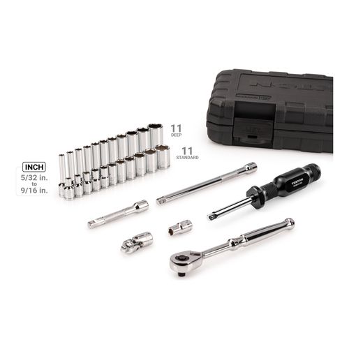 Main product image of 1/4" Drive 6-Point Socket and Ratchet Set, 28-Piece (5/32-9/16")
