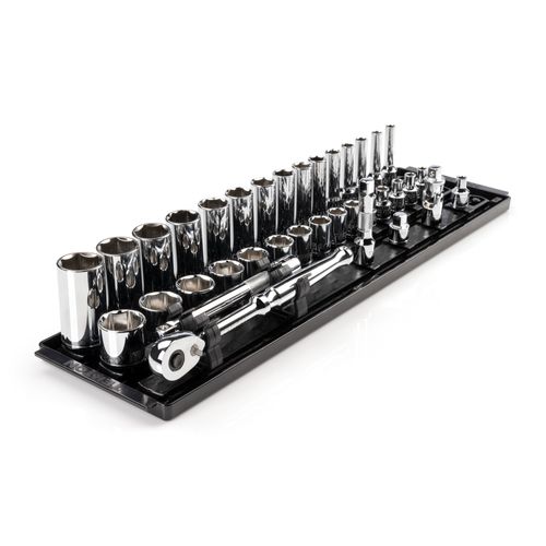 Main product image of 3/8" Drive 6-Point Socket and Ratchet Set with Rails, 36-Piece (1/4-1")