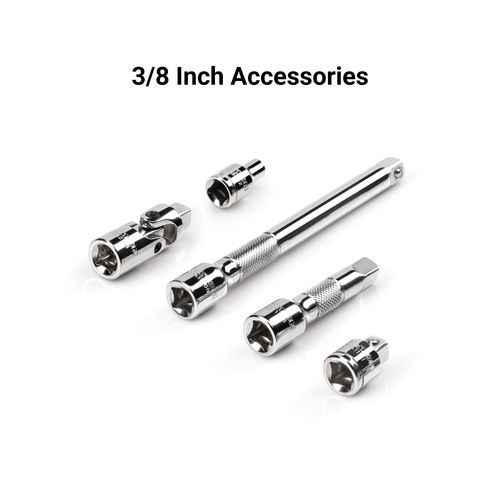 Main product image of 3/8" Drive 6-Point Socket and Ratchet Set with Rails, 44-Piece (6-24mm)